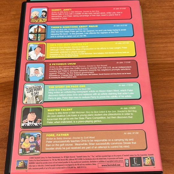 Family Guy DVDs, volume one, seasons 1 & 2, four DVDs, opened but barely… - Picture 14 of 15